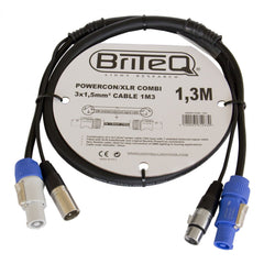 Hilec Powercon XLR Combined Cable Lead 3M Dual Cable DJ Disco