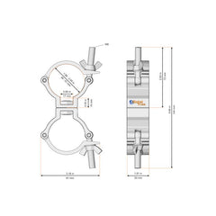 Global Truss Narrow Swivel Coupler Silver (5032-2)