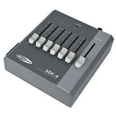 Showtec SDS-6 Contrôleur DMX Fader Desk 6 canaux alimenté par batterie et bloc d'alimentation