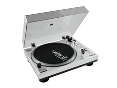 Omnitronic BD-1350 Plattenspieler Silber Riemenantrieb inkl. Staubschutzhülle DJ Disco Vinyl