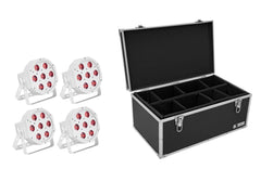Eurolite Set 4X Led Sls-7 Hcl Sol Blanc + Mallette