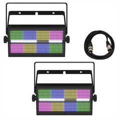 2x Chauvet Shocker Panel FX Strobe Light RGB LED Bundle