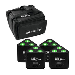 Eurolite TL-3 RGB+UV LED Wedge Triangle Truss Uplighter DJ Disco Lighting Bundle