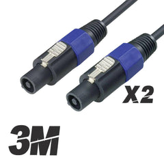 2x Roar 3M Speakon Speaker Cable