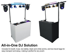 Thor DJ Booth Stand with Overhead Lighting Gantry & Laptop Shelf