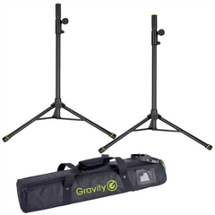 2x Gravity SP 5112 B Traveler Short Speaker Stand inc carry bag