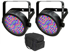 2x Chauvet SlimPar 56 LED Uplighter + Carry Bag