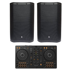 2x BishopSound Orion 8" Active DSP 300w RMS Full Range Speaker With DSP and TWS Stereo Bluetooth & Pioneer FLX4
