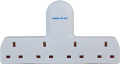 Pro Elec Extension Socket Plug In 4 Way Power Adaptor