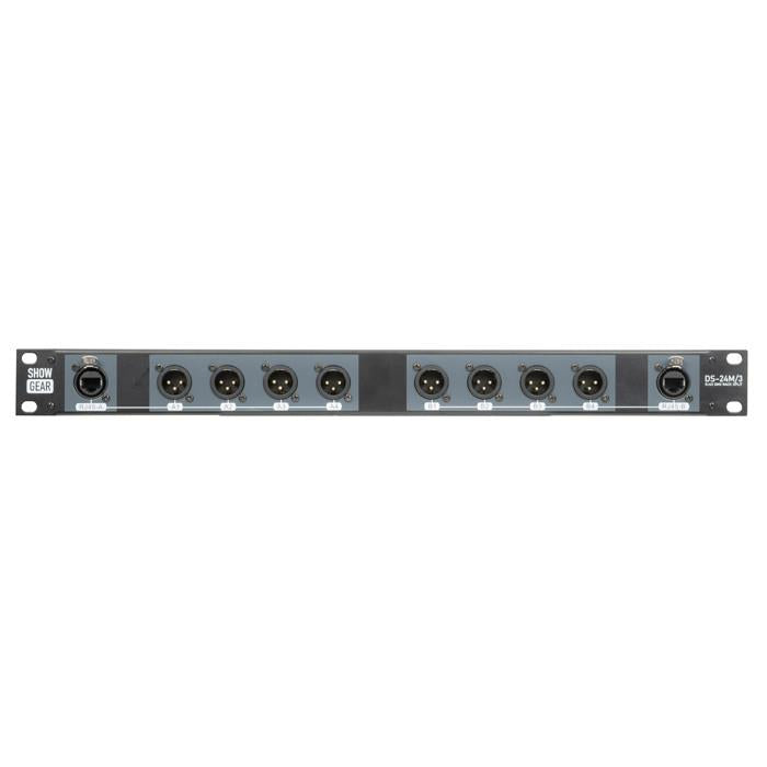 Showgear DS-24M/3 DMX Rack Split 8x 3-pin male XLR to 2x female RJ45 C ...