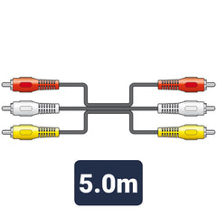 AV:Link 3 x Cinch-Stecker mit 3 x Cinch-Steckern, Kabel 5,0 m