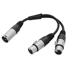 W Audio 0.25M XLR Male to 2x XLR Female 3P Splitter Lead Cable DJ Band Studio PA