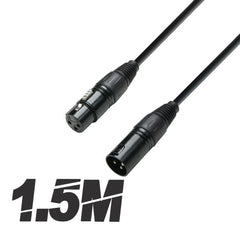 Roar 1.5M DMX Cable XLR Female - XLR Male Black 110 Ohm 150cm