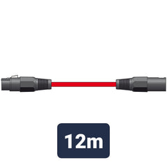 Chord 12 m câble XLR 3 broches équilibré professionnel de haute qualité (rouge)