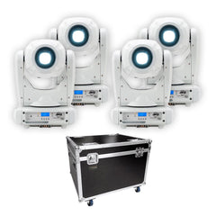 4x ADJ Focus Spot Three Z White LED Moving Head & Flightcase Bundle