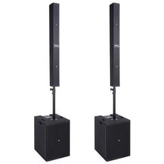 2x Proel SESSION6 Column Speaker Portable PA 2.1 4800W inc MQ12USB Mixer