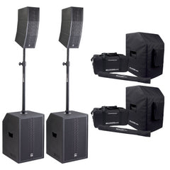 2x Audiophony MOJO2200curve Inc Abdeckungen, 1600W Curve Array PA-Lautsprechersystem