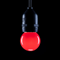 Prolite 1W LED Polycarbonate Golf Ball Lamp, ES Red