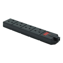 Masterplug 4 Gang 13A HD Mains Socket, Black (ELS134B)