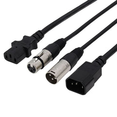 LEDJ 10m Combi IEC and XLR 3-Pin Male - Female DMX Cable