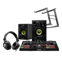 Hercules DJ Learning Kit inc Inpulse 200 Controller & Monitor Speakers Disco Setup Bundle