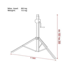 70830 Showtec Basic 2800 Wind up stand (NOT IN ORIG BOX) *B-Stock **