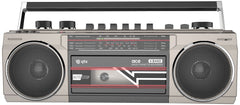 Ace: Retro Radio Silver Cassette Player Bluetooth MP3 HIFI Stereo Sound System