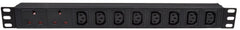 1U Rackmount 2 UK + 8 IEC Stromverteilereinheit + 1,8 m Kabel