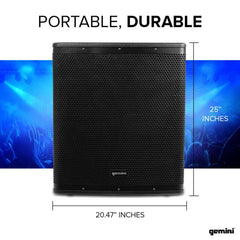 Gemini ZRX-S18P Active 18" Subwoofer 3400 Watt Class D