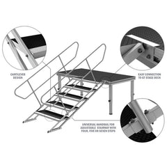 Global Truss Stage Deck Adjustable Stair 40-60cm