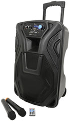 qtx Busker-12 PA + 2 x VHF mics + USB/SD/FM/BT