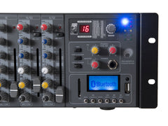 Omnitronic RM-1422Fxa Powered Rack Mixer Amplifier 2 x 400W Bluetooth