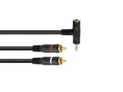 Omnitronic Adapterkabel 3,5 T-Jack/2Xrca 1,5M Schwarz