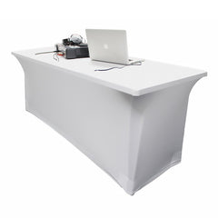 LEDJ Toile de table en lycra blanc 6 pieds