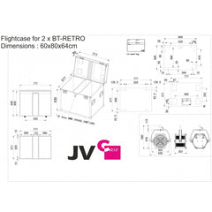 JV Case Flightcase pour 2x Briteq BT-RETRO Vintage Light