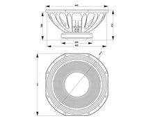 CELTO 18SW1200 18" Subwoofer Driver Ferrite Magnet Aluminium Basket 2400W