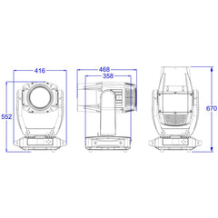 Briteq BTI-BLIZZARD BSW2 IP65 Powerful Hybrid 450W LED Moving Head