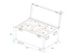 Roadinger Flightcase 4X Tmh Fe-600 mit Rollen