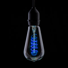Prolite 4W Dimmable LED ST64 Spiral Funky Filament Lamp BC, Blue