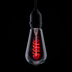 Prolite 4W Dimmable LED ST64 Spiral Funky Filament Lamp BC, Red