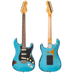Vintage V6 Icon - Distressed Gun Hill Blue On Sunburst