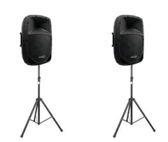 2x Omnitronic VFM-212 12" Aktiv-PA-Lautsprecher inkl. Ständer