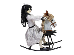 EUROPALMS Halloween Figure Girl on rocking Horse, animated, 72cm