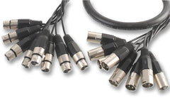 Pro Signal 8 Way XLR Male to Female Loom, 3m Black -  PSG08150