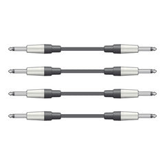 4x QTX 1,5 m Klinke-zu-Klinke-Monokabel 1/4 Zoll 6,35 mm