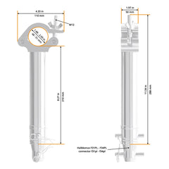 Global Truss 210mm PL Half Coupler Spacer (5055PL)