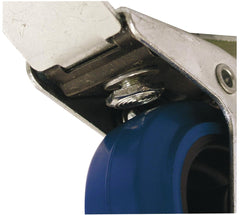 Roadinger Lenkrolle 100 mm blau mit Bremse
