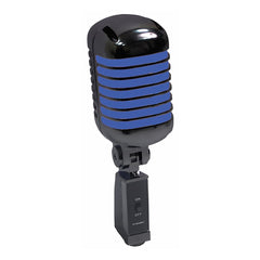 Microphone vocal à adresse latérale de style rétro NJS (bleu et noir)