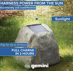 Gemini Sound GHRK-500LTMS-PR Bluetooth Rock Speaker Pair Garden