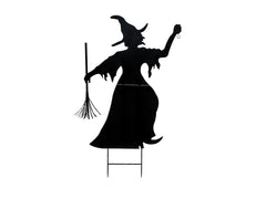 EUROPALMS Silhouette Metal Witch with Broom, 150cm